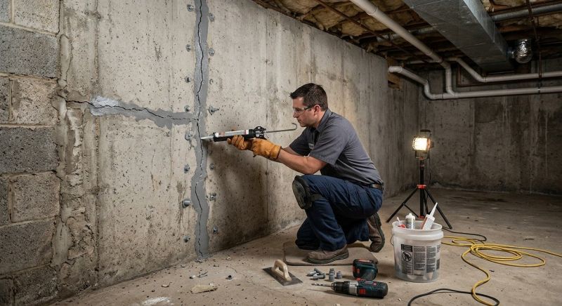 Basement Crack Repair in Christiansburg, VA