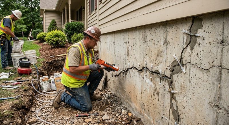 Cracked Foundation Repair in Boones Mill, VA