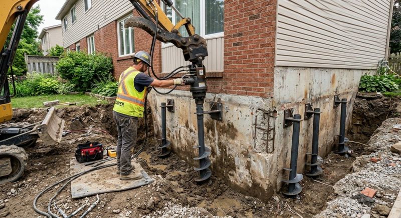 Helical Piers Installation in Christiansburg, VA