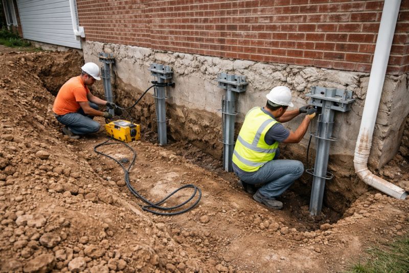 Helical Piers Installation in Christiansburg, VA