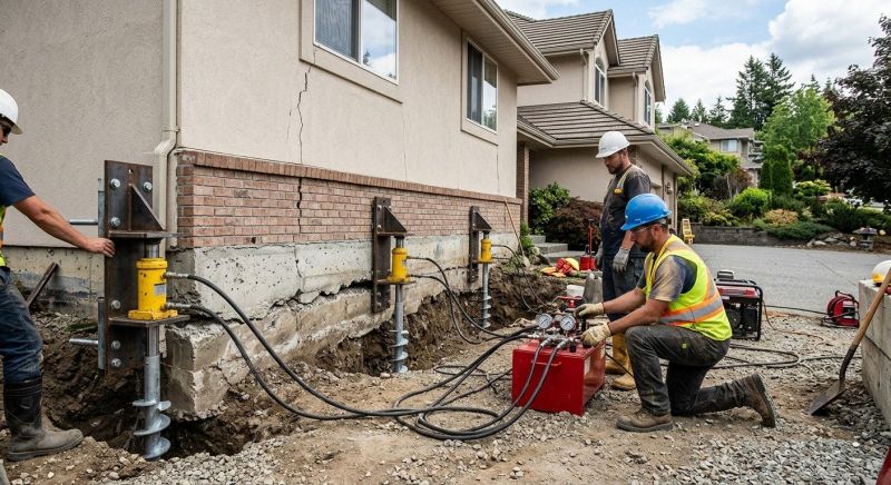 Sinking Foundation Lifting in Christiansburg, VA