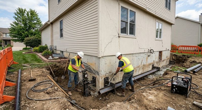 Sinking Foundation Repair in Blacksburg, VA